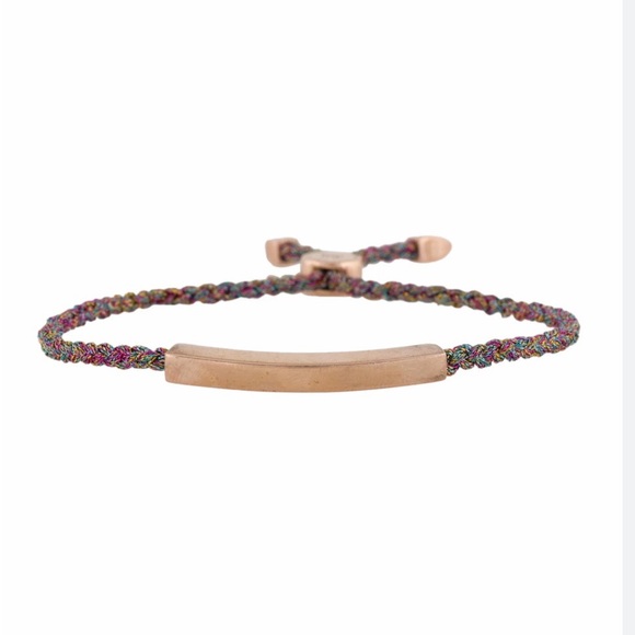 MONICA VINADER ‘Connie’ Linear Rainbow Chain Friendship Bracelet in Pink Gold - Picture 2 of 10